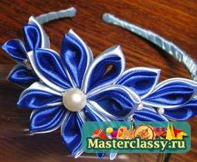 Украшения своими руками. Обруч в технике «цумами канзаши». Мастер класс