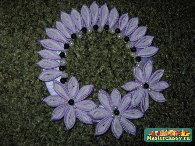 Техника канзаши. Прихват для штор Мастер класс