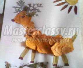 Осенняя аппликация из листьев. Олень. Мастер-класс с пошаговыми фото