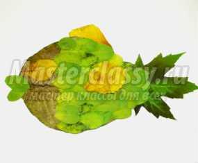 Осенняя аппликация из листьев. Рыбка. Мастер-класс с пошаговыми фото