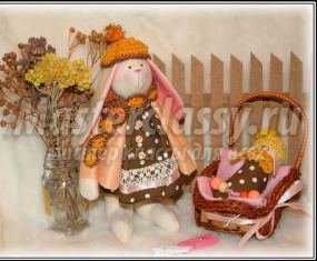 Тильда зайчик с малышом. Мастер класс. Часть 2