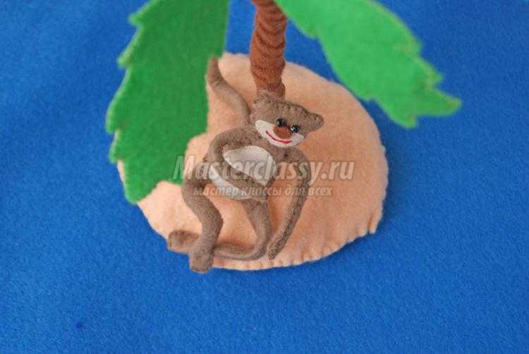 игрушки из фетра. Пальма и обезьянка игрушки из фетра. Пальма и обезьянка