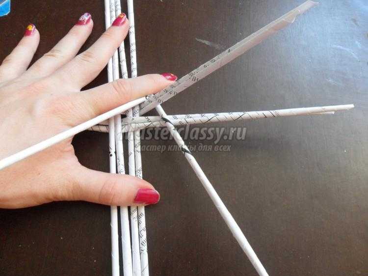 конфетница из газетных трубочек конфетница из газетных трубочек