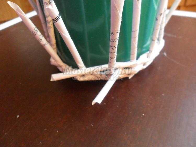 конфетница из газетных трубочек конфетница из газетных трубочек