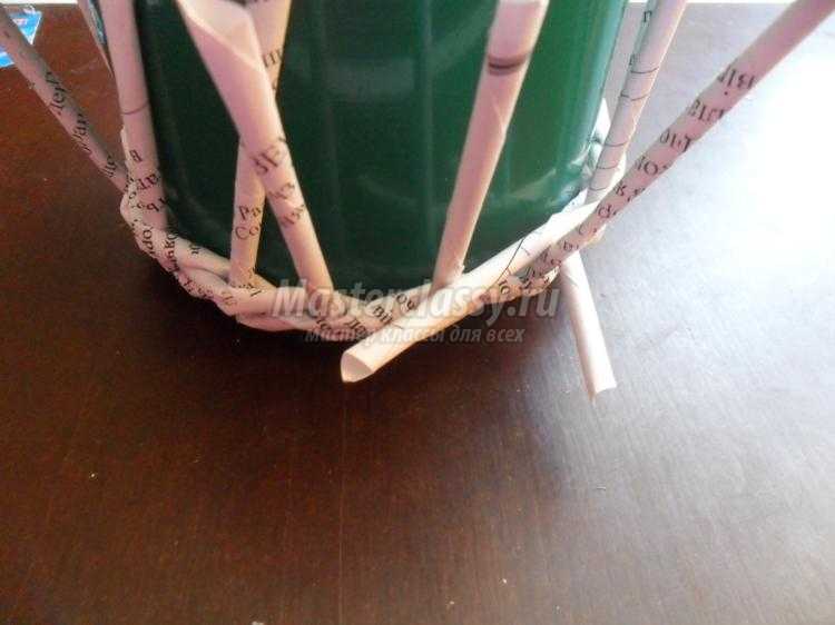 конфетница из газетных трубочек конфетница из газетных трубочек